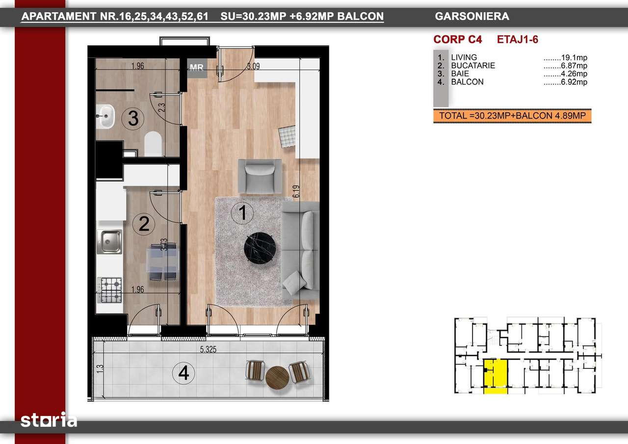 Metrou Berceni 950m - garsoniera mutare rapida 40mp - Imagine principală: 2/5