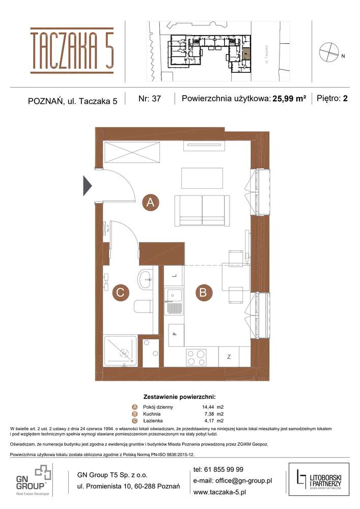 Taczaka 5 | apartament 1-pok. | B/2/10 - Pełny obrazek: 3/9