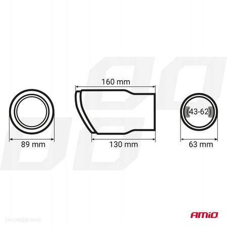 Czarna Końcówka Nakładka Tłumika 89mm - 6