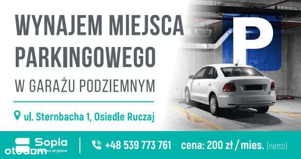 Wynajmę miejsce parkingowe w garażu podziemnym