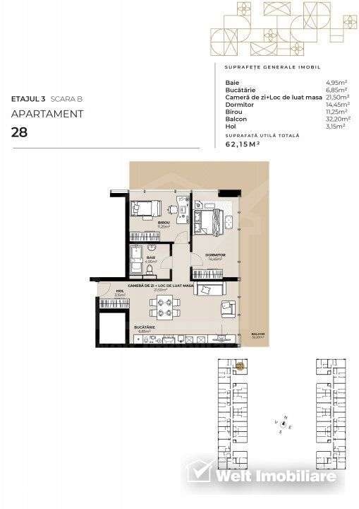 Apartament 3 camere, zona Garii, imobil de lux cu Mall la primele etaj - Imagine principală: 4/4