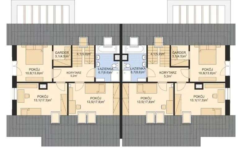 Dom w zabudowie bliźniaczej Głobino - REZERWACJA prawa połowa - Pełny obrazek: 4/5