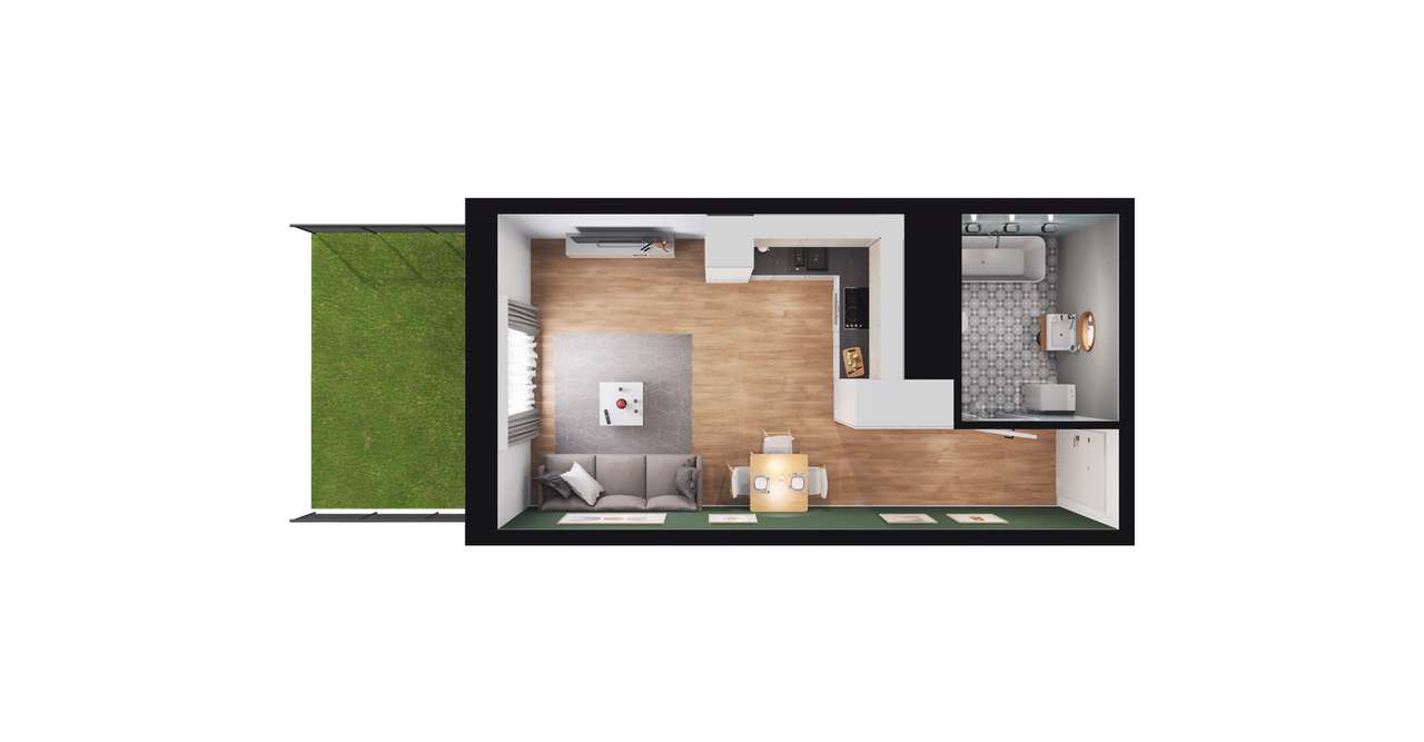 1-pokojowe mieszkanie 26m2 + ogródek Bezpośrednio - Pełny obrazek: 1/8