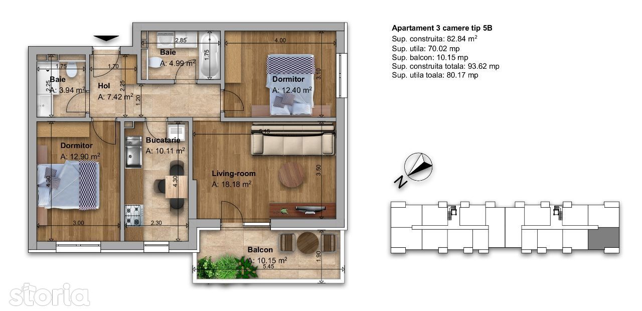 Apartament 3 camere nou in complex de lux cu piscina in Dobroesti