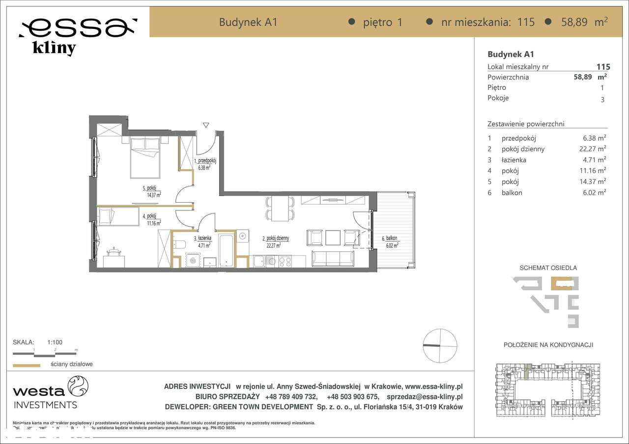 3-pokojowe mieszkanie 58m2 + balkon Bez Prowizji - Pełny obrazek: 2/7