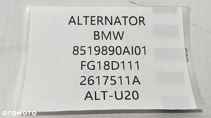 ORG VALEO ALTERNATOR BMW 1.6 / 2.0 DIESEL - 175A 14V - 6