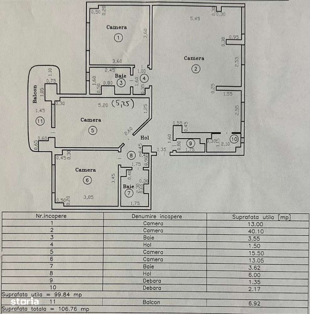 Apartament cu 4 camere -ETAJ INTERMEDIAR--10