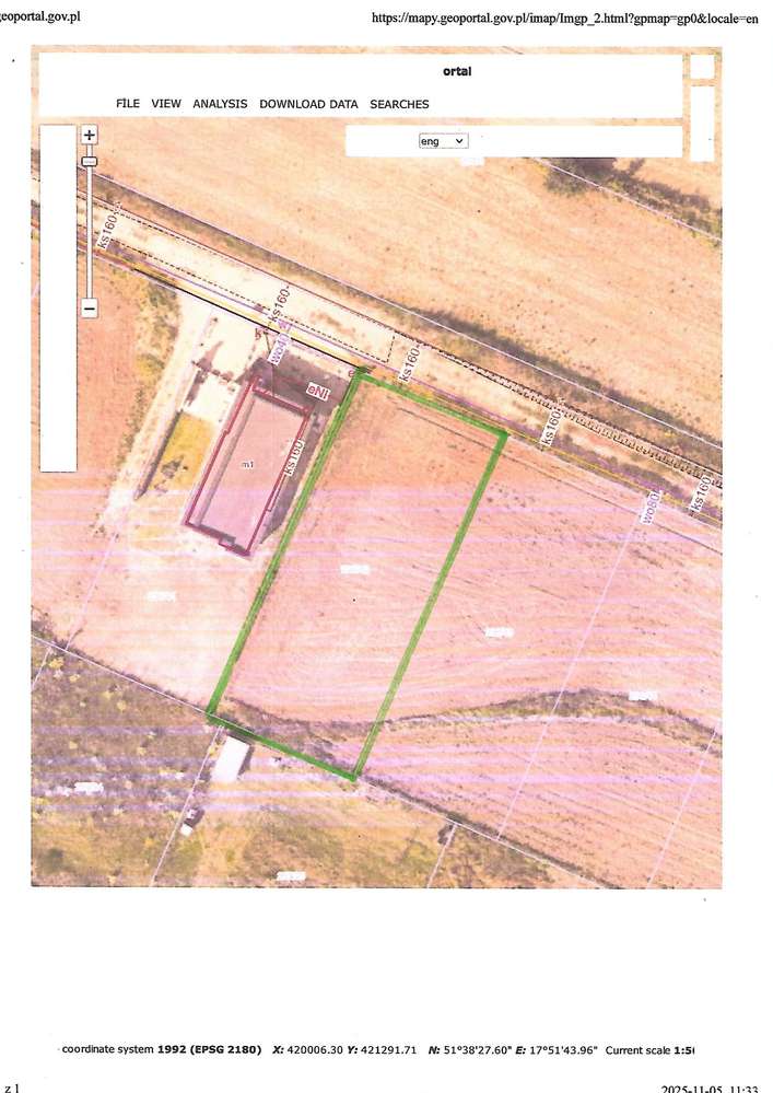 Cyprysowa - działka budowlana, o powierz. 1052 m kw.-1