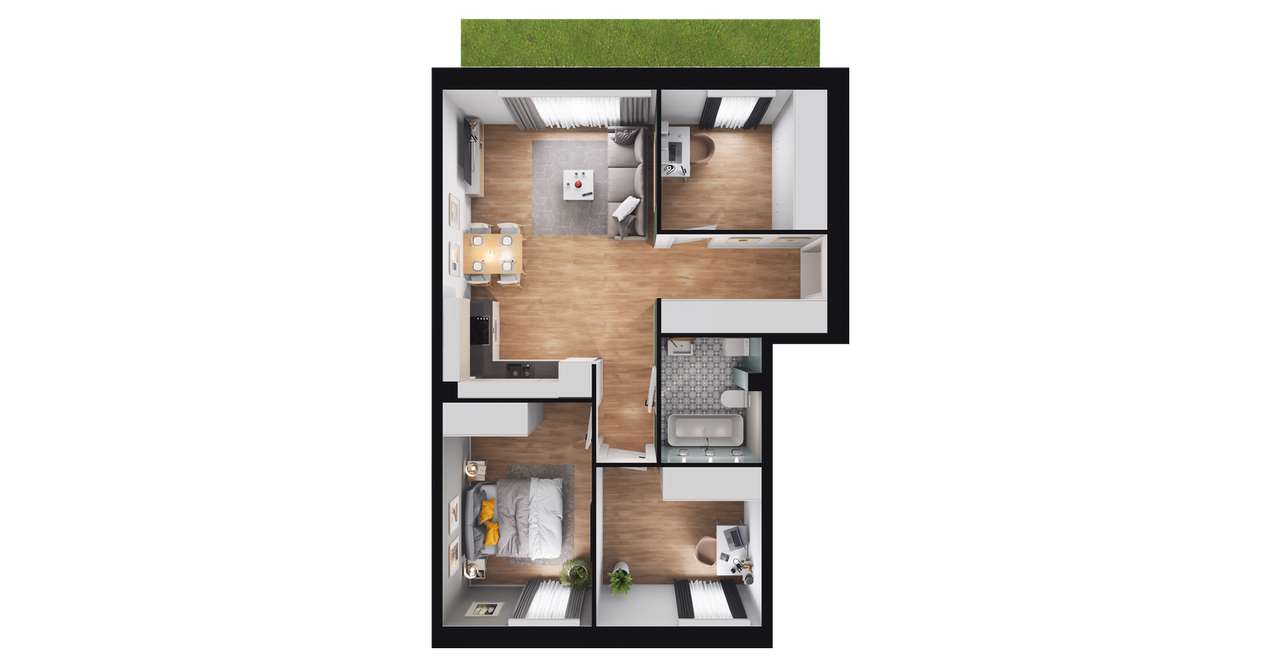 4-pokojowe mieszkanie 60m2 + ogródek Bez Prowizji - Pełny obrazek: 2/8