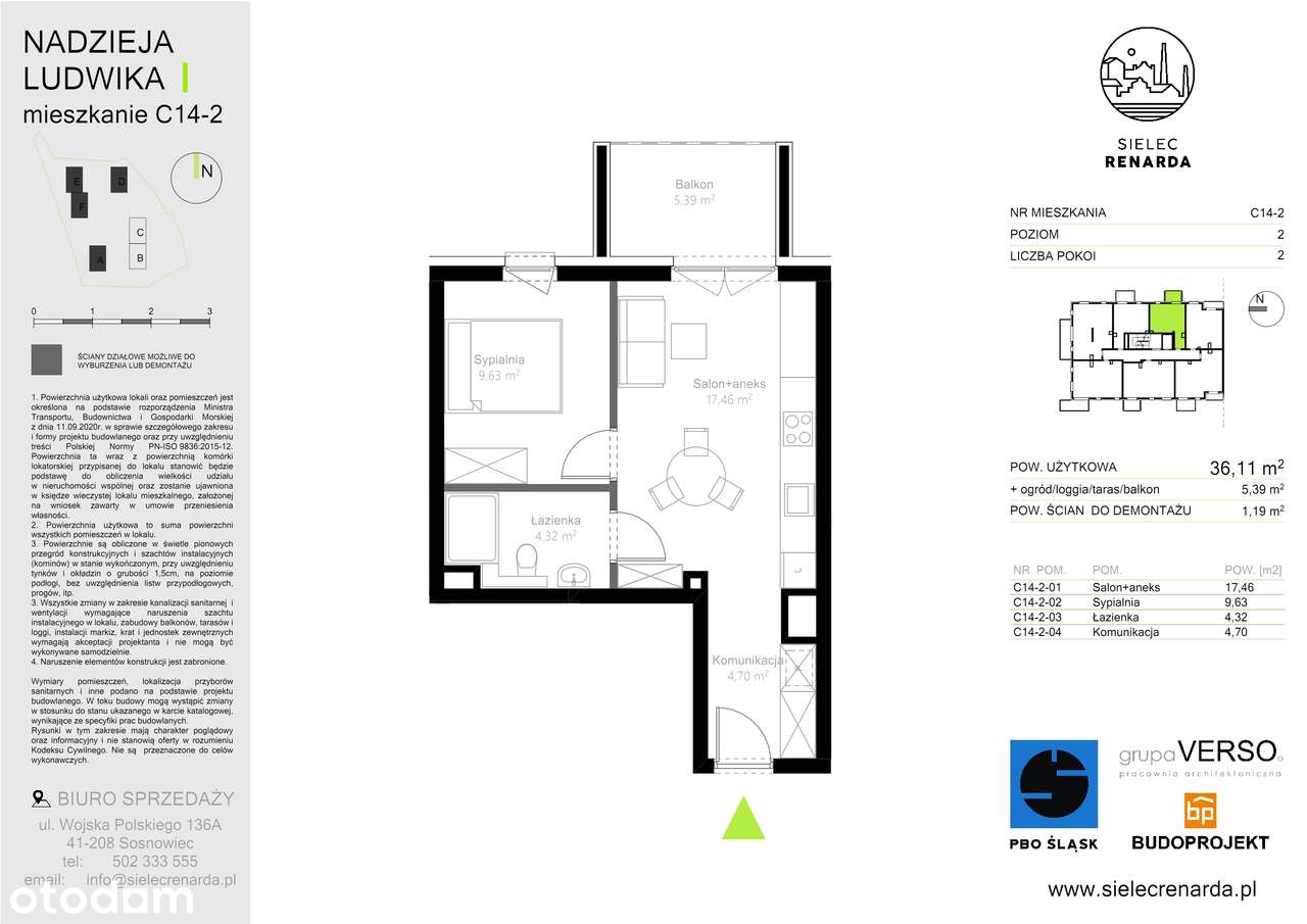 Sielec Renarda | etap 2 | mieszkanie 2-pok. | C14 - Pełny obrazek: 2/8