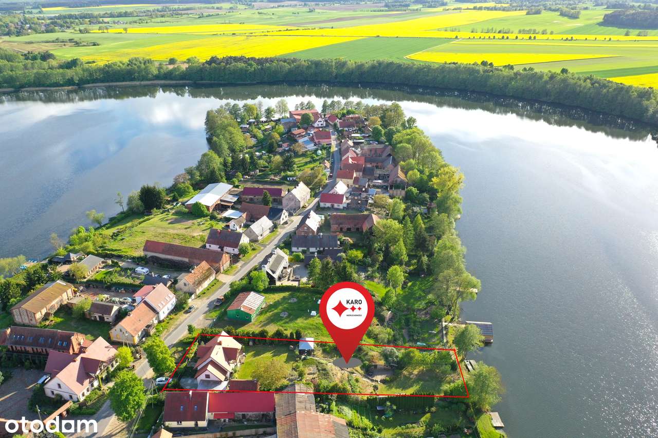 Wyjątkowy dom nad jeziorem, działka 2244 m² z linią brzegową