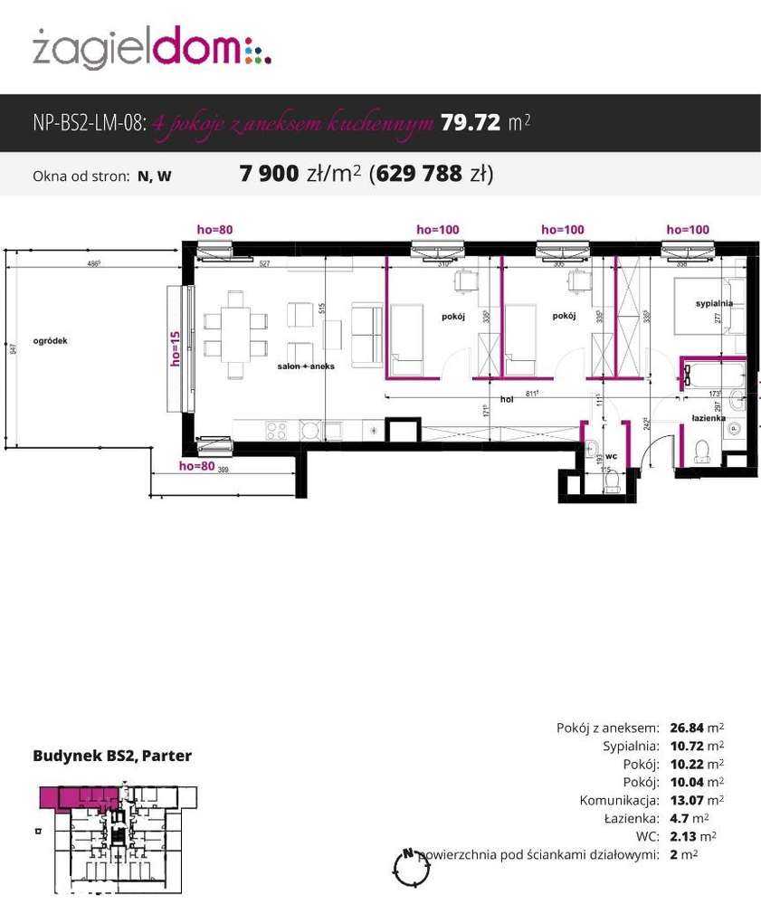 4 pokojowe nowe mieszkanie z ogródkiem - Pełny obrazek: 2/7