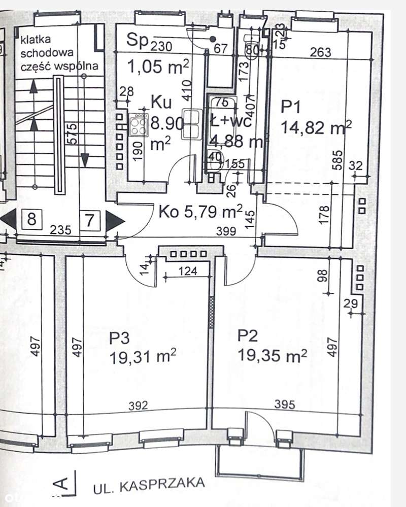 Mieszkanie z BALKONEM ARENA kamienica 3 osobne pokoje-13