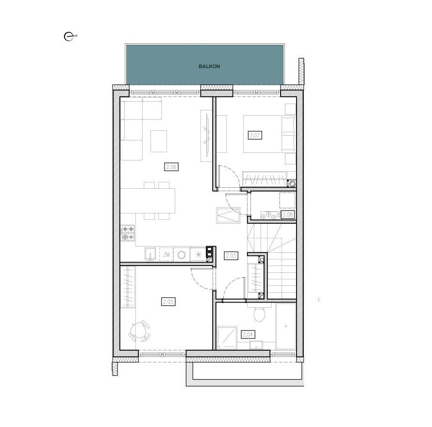 M.3pokoje + DUŻY BALKON + m.postojowe + PODDASZE