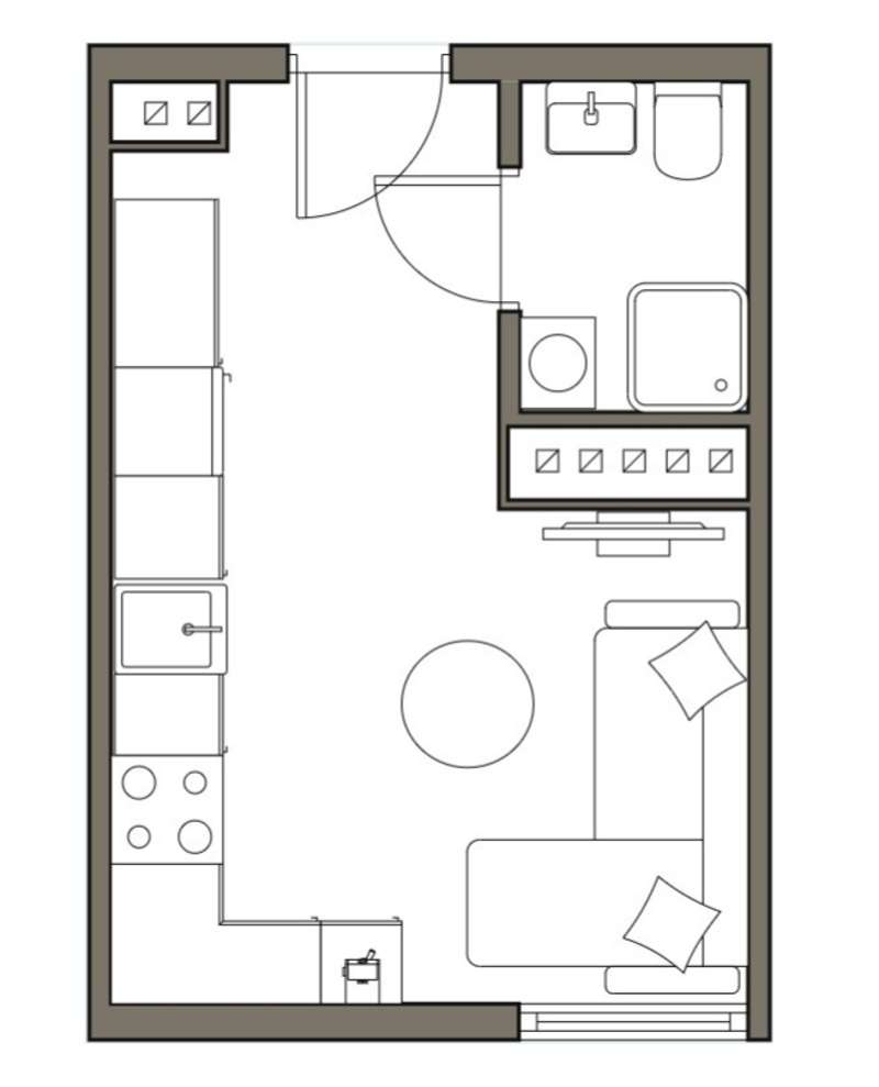 Garsoniera w stanie deweloperskim - ul. Skałeczna – Kraków, Kazimierz-3