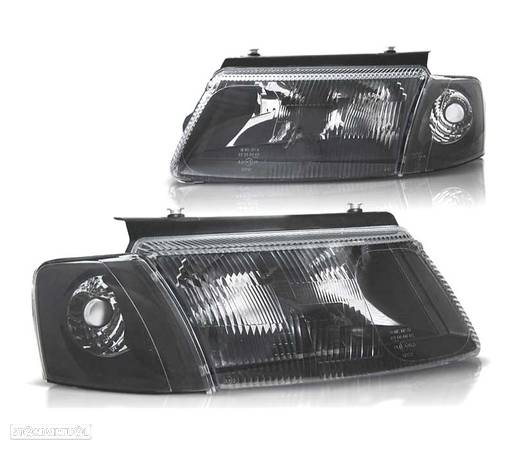 FARÓIS PARA VOLKSWAGEN VW PASSAT B5 3B 96-00 PRETO - 1