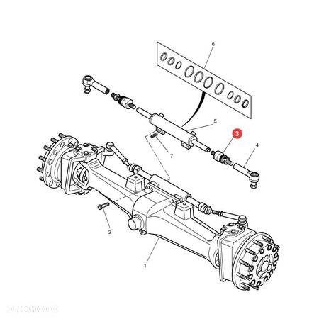 Przegub siłownika układu kierowniczego Massey Ferguson 3426312M1 JAG - 4