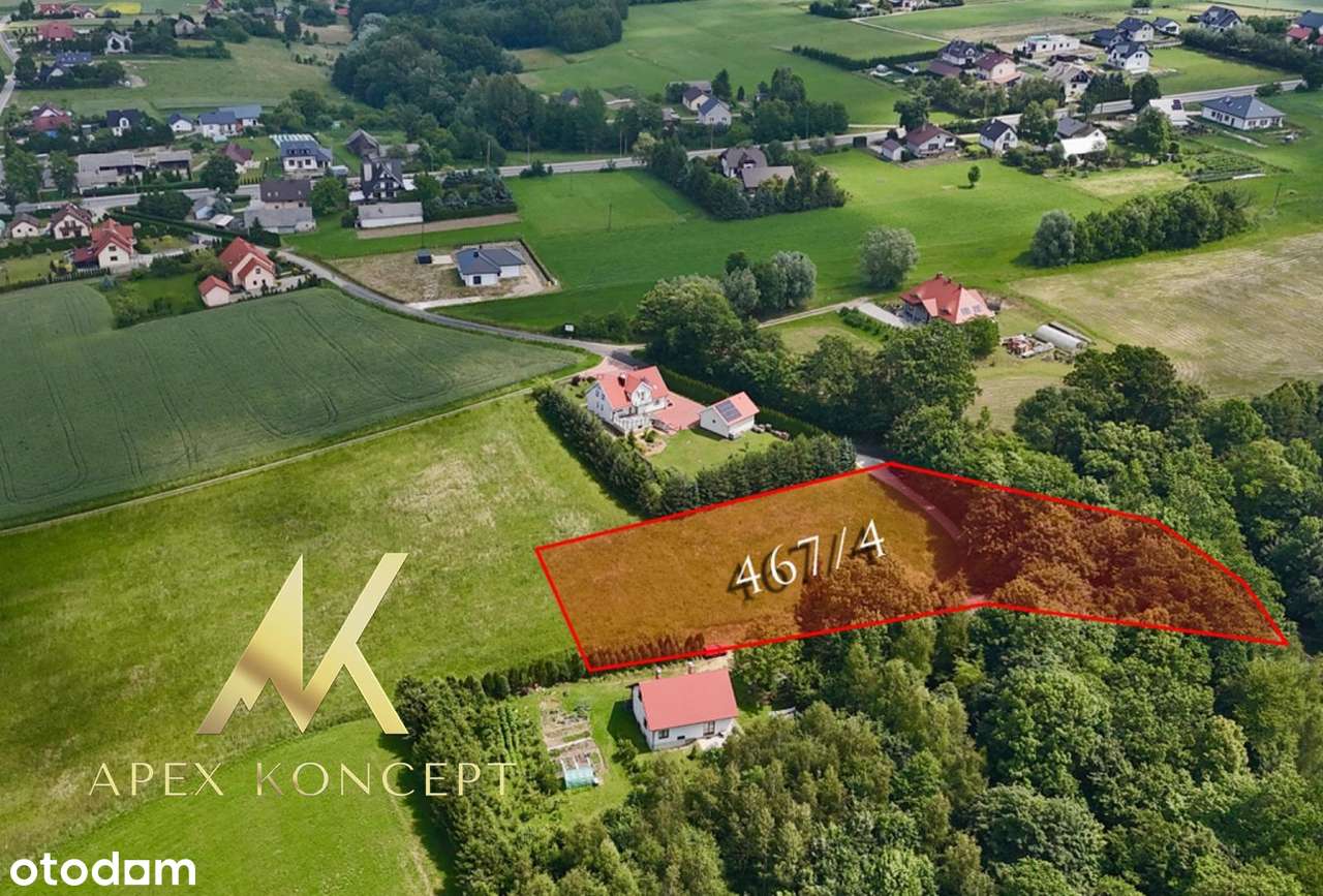 Działka budowlana pod lasem -Siedliska, gmina Bobowa