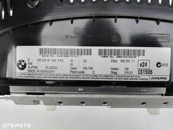 BMW E90 E91 LCI monitor wyświetlacz navi 9193745 - 6