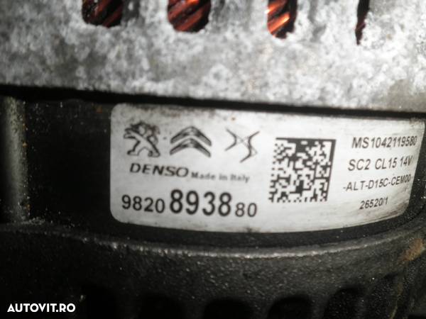 Alternator Peugeot 2008 3008, Citroen, 1.5 HDI 9820893880 - 3