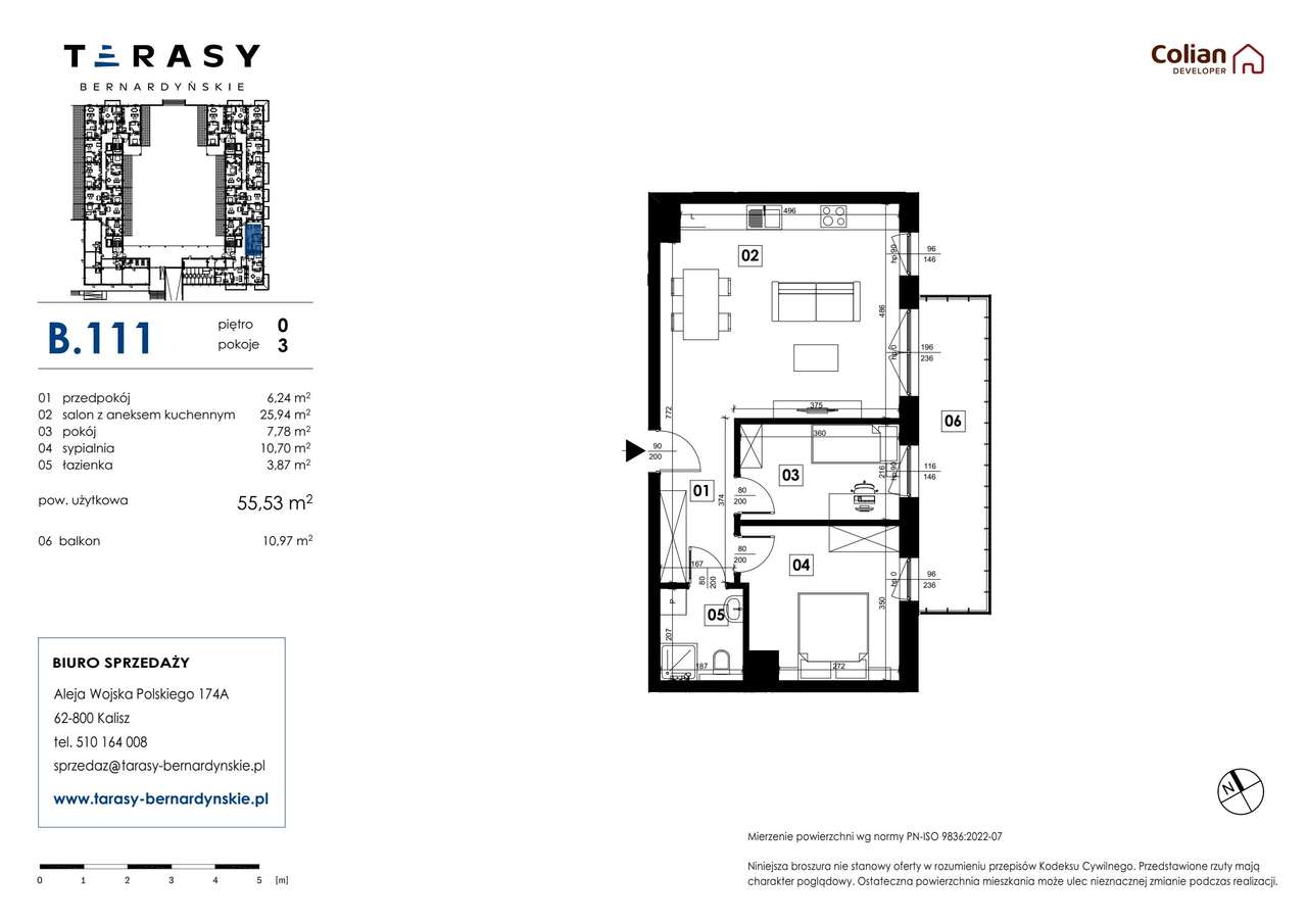 3-pokojowe mieszkanie 55m2 + balkon - Pełny obrazek: 2/7