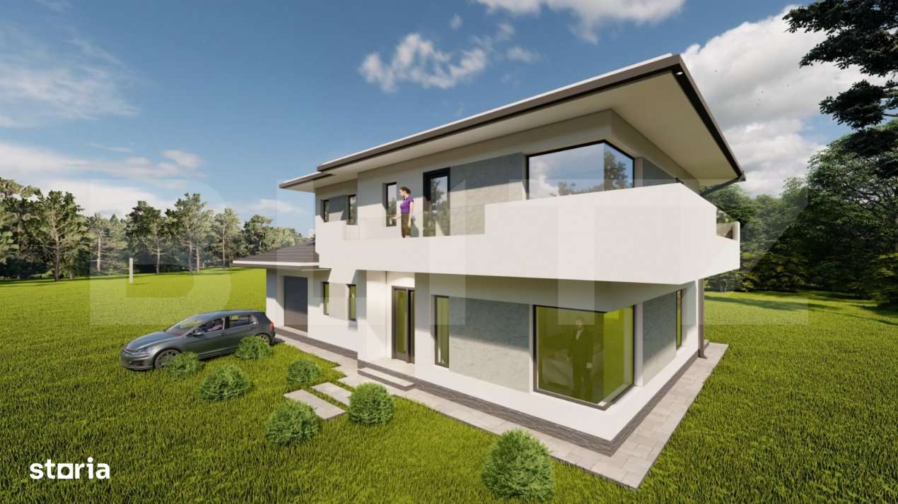 Casa individuala cu garaj, teren 500 mp, la intrare in chinteni - Imagine principală: 2/7