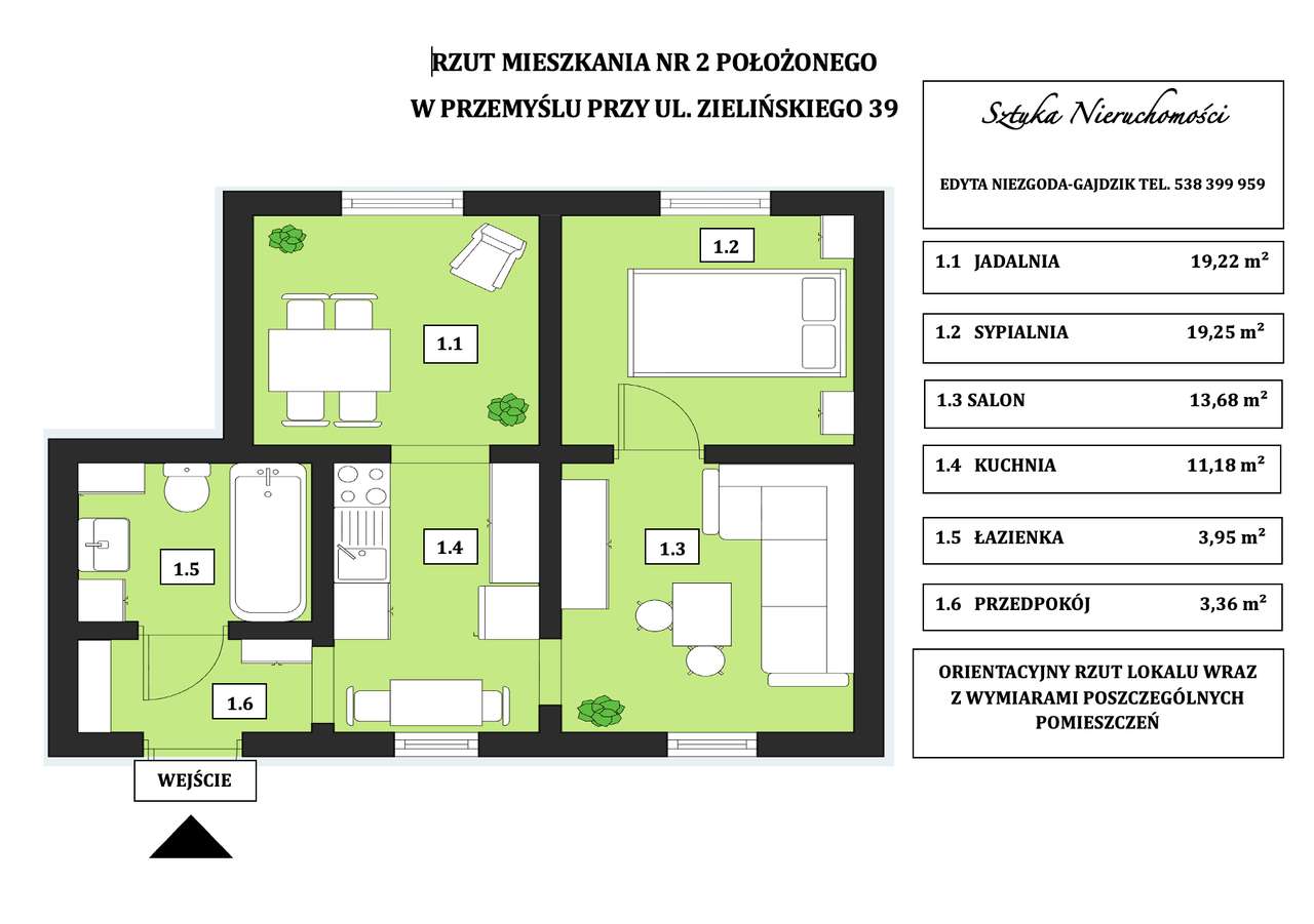Przemyśl | ul. Zielińskiego | 3-pokojowe mieszkanie 70 m² z ogródkiem-16