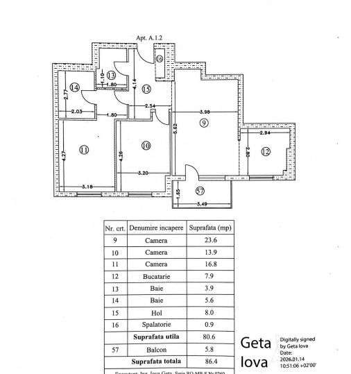 0% | Apartament 3 camere NOU, decomandat, 86 mp, 2 bai  | Atrium - Sis-13