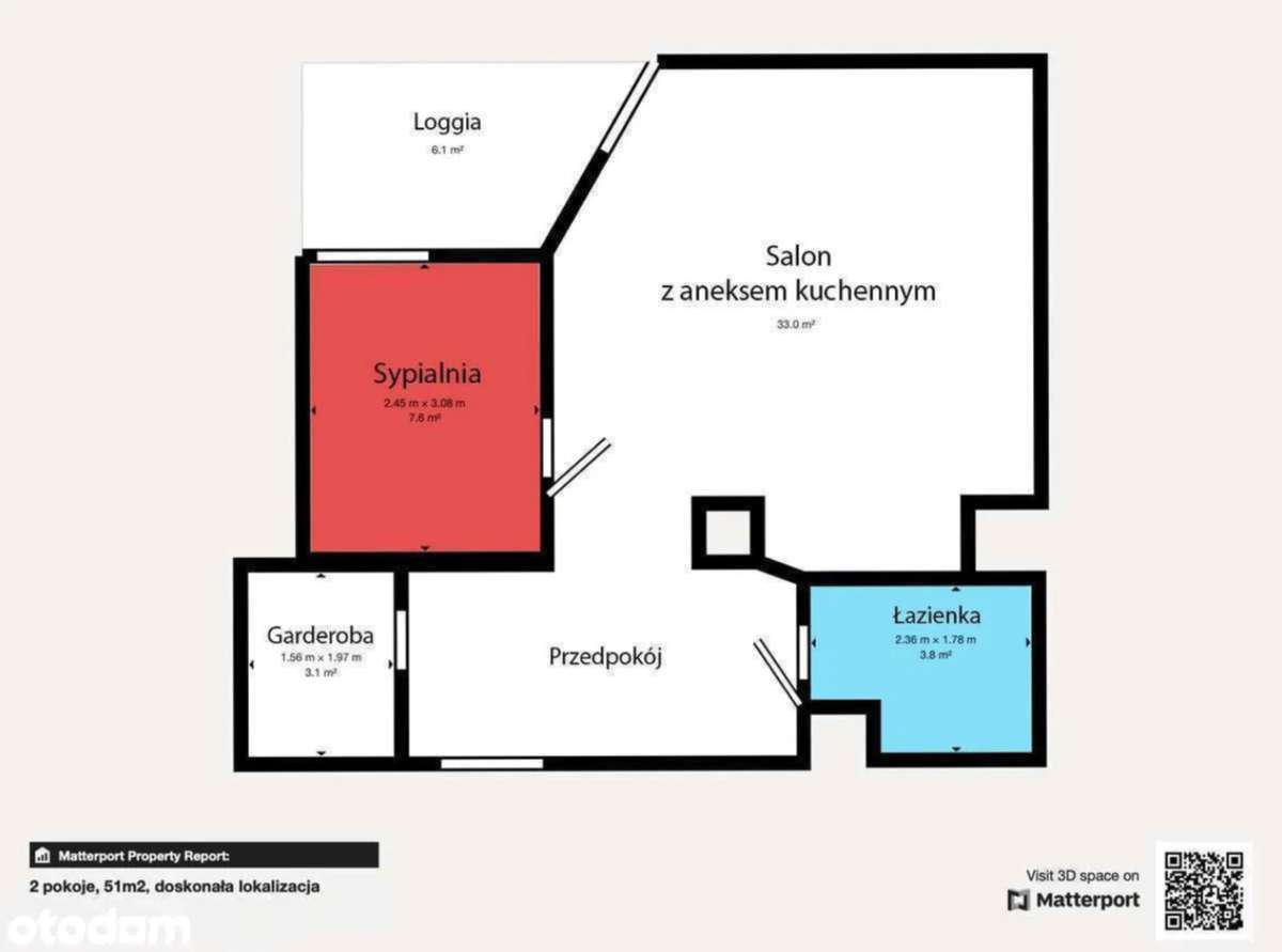 Nowe, 2 pokoje, loggia, doskonała lokalizacja-7
