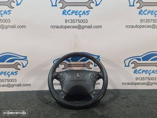 VOLANTE GUIADOR COMPLETO MERCEDES BENZ CLASS C W203 A2034600903 2034600903 PELE AIRBAG COMANDOS MULTIFUNÇÕES CONTROLO - 2