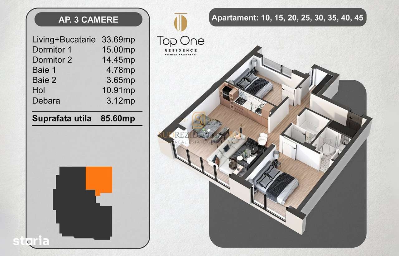 Nou si 0% Comision! Apartament premium cu 3 camere, ultracentral, S5 - Imagine principală: 5/20