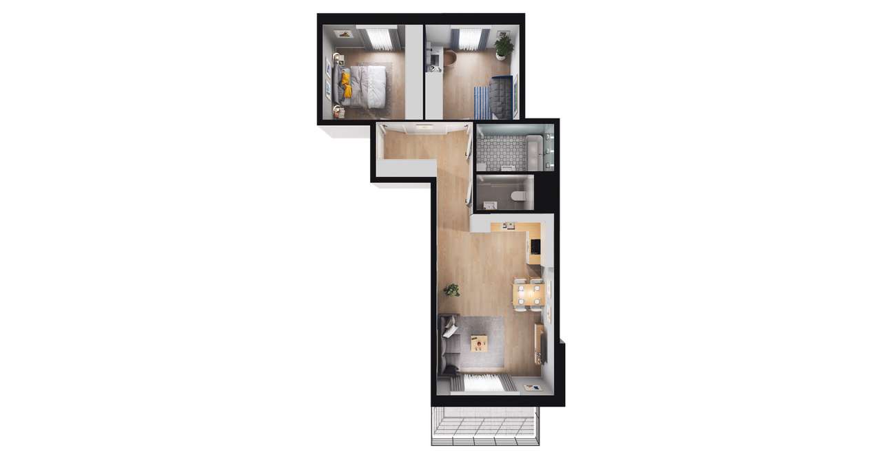 3-pokojowe mieszkanie 60m2 + balkon Bez Prowizji - Pełny obrazek: 3/6