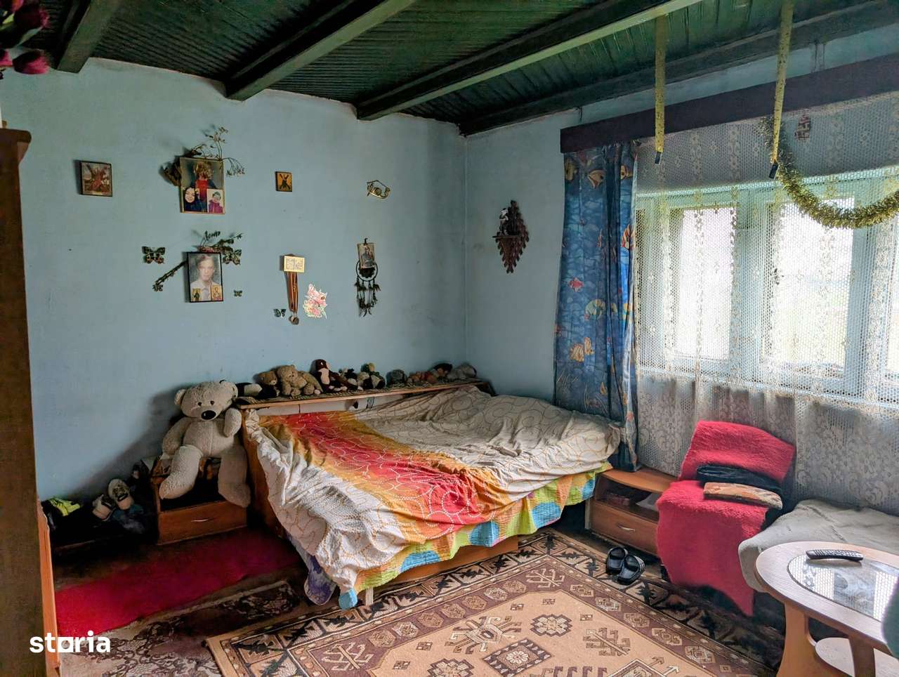 Predeal,P+1,casa din busteni,in spatele terenului curge raul Prahova-7