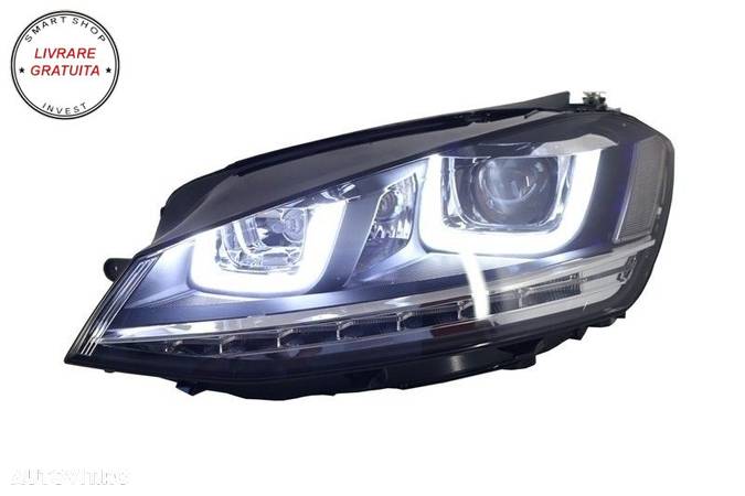 Faruri 3D LED Volan Dreapta VW Golf VII (2012-2017) R-Line LED Semnalizare Dinamic- livrare gratuita - 6