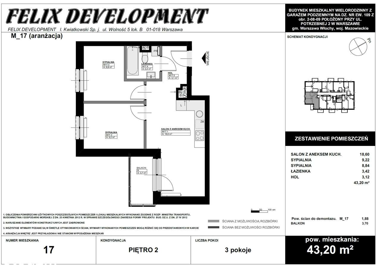 Gotowe 3 pokoje w kameralnym nowym budynku, niski czynsz-1