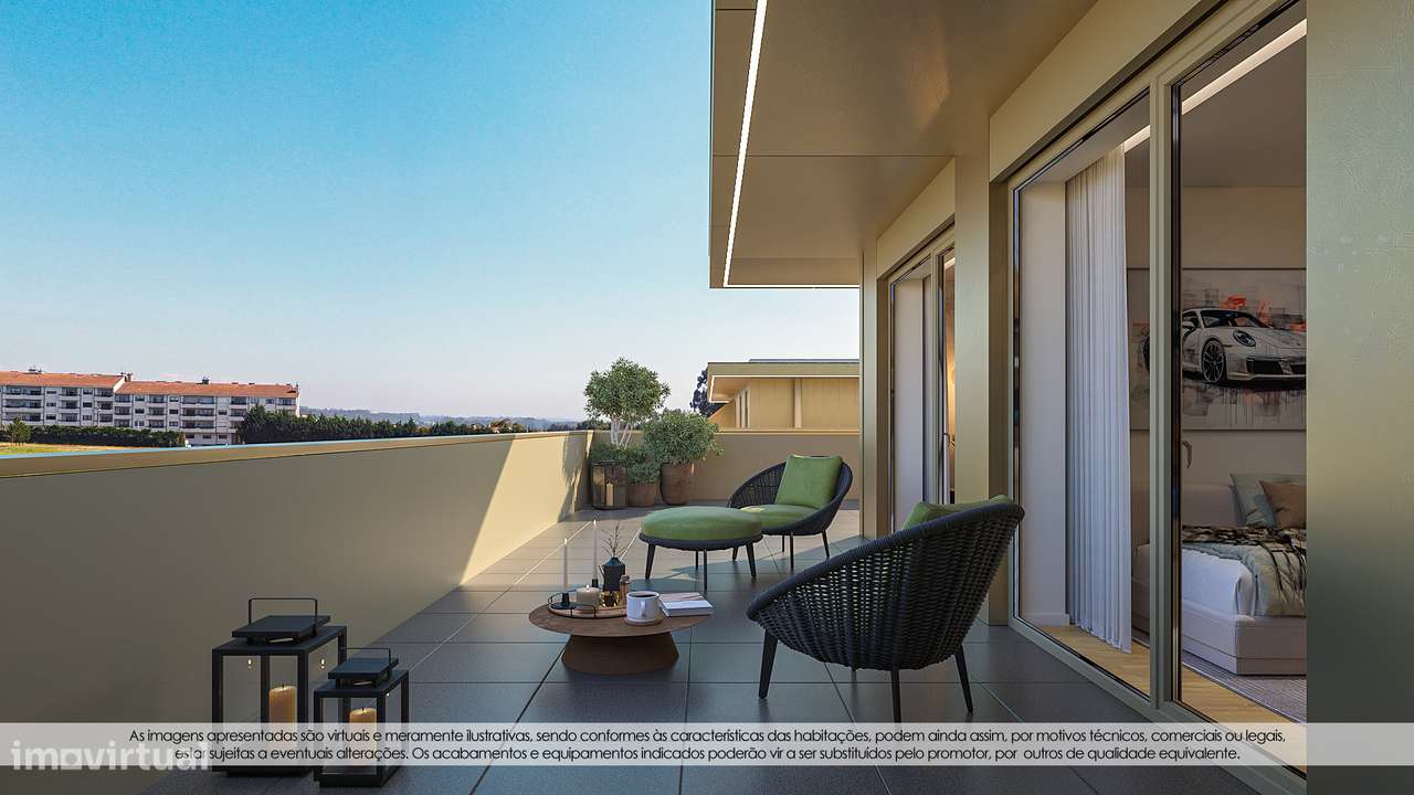 Apartamento T2 Arcozelo ao Intermaché com terraço Nascente Sul-20