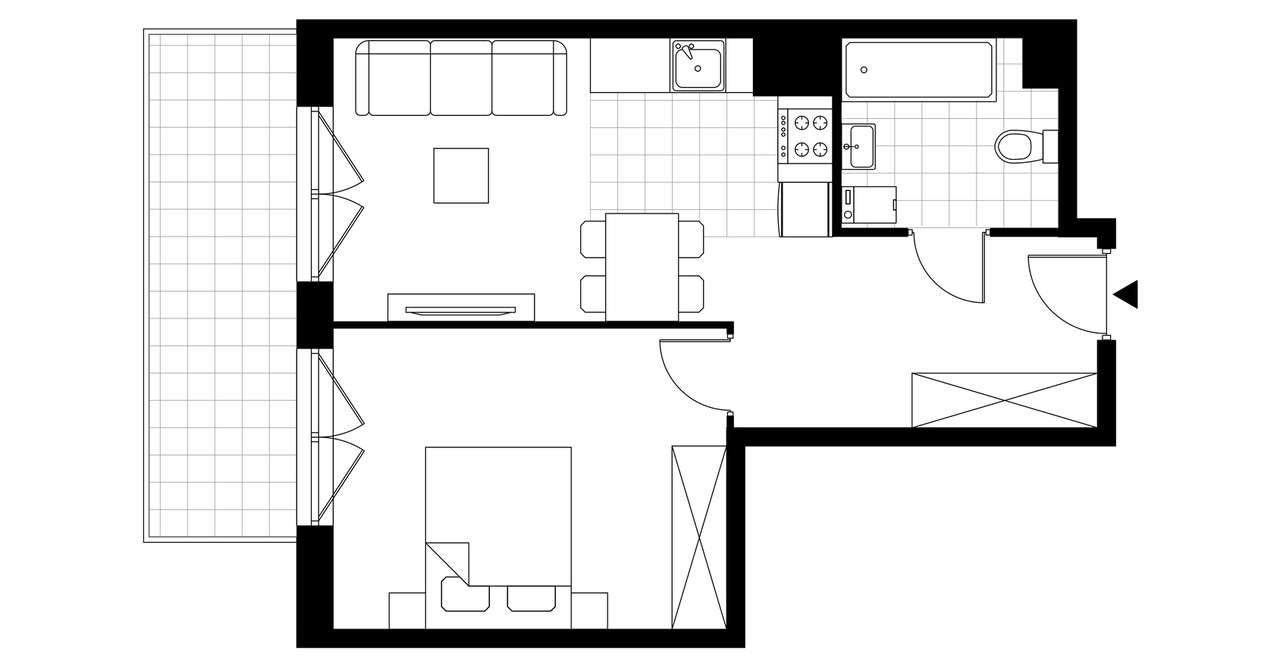 2-pokojowe mieszkanie 42m2 + balkon Bez Prowizji - Pełny obrazek: 2/8