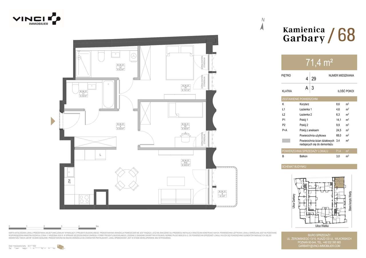 Garbary 68 | mieszkanie 3-pok. | M29 - Pełny obrazek: 2/7