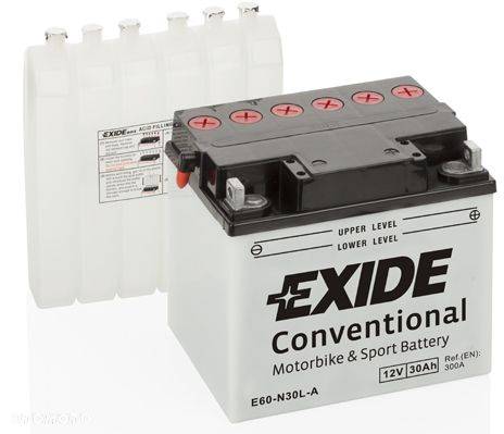 Akumulator Exide E60-N30L-A 30Ah 300A P+ MOŻLIWY DOWÓZ MONTAŻ - 1