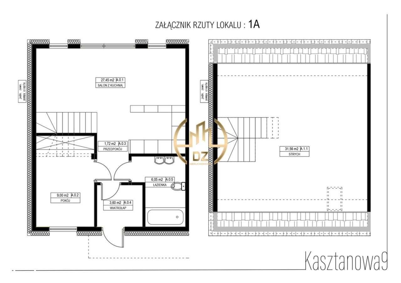 Wilczyce, ul. Kasztanowa, Bliźniak, kanalizacja,-5