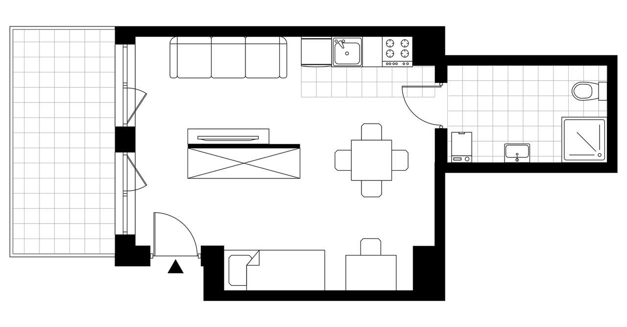 1-pokojowy apartament inwestycyjny 32m2 + taras - Pełny obrazek: 3/6
