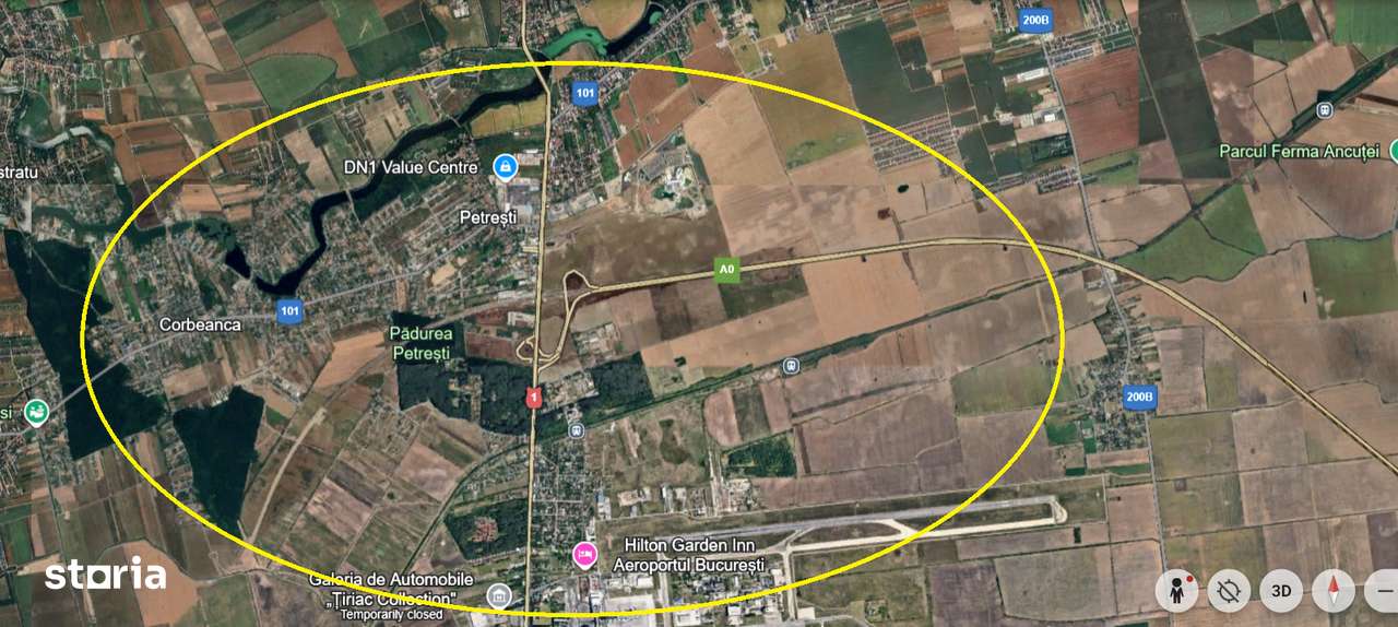 Teren 280000mp Balotesti acces din DN1 , Soseaua Unirii si A0 - Imagine principală: 1/3