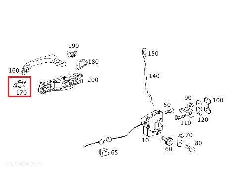 MERCEDES W211 W219 Podkladka klamki przod lewa - 3