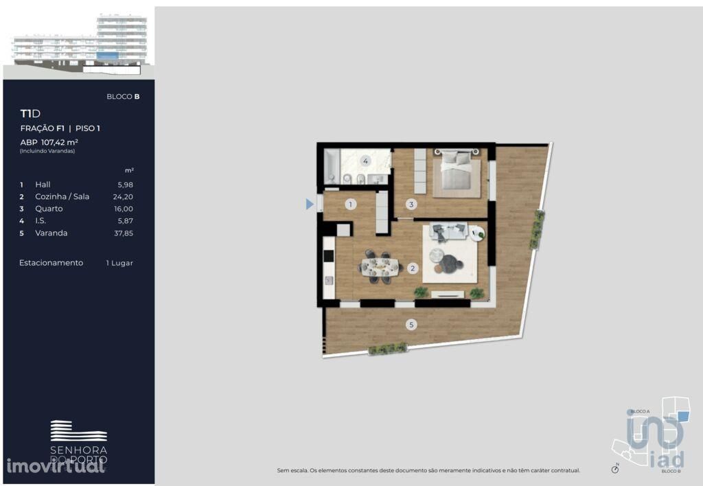 Apartamento T1 em Porto de 107,00 m2