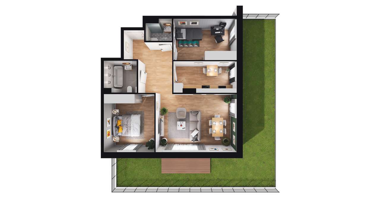 3-pokojowe mieszkanie 66m2 + ogródek Bez Prowizji - Pełny obrazek: 2/8