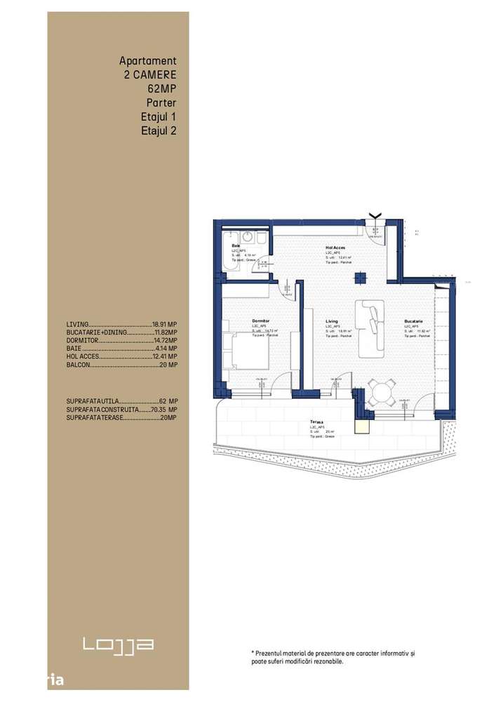 Apartament 2 camere 82 mp - Copou ansamblul Lojja-3