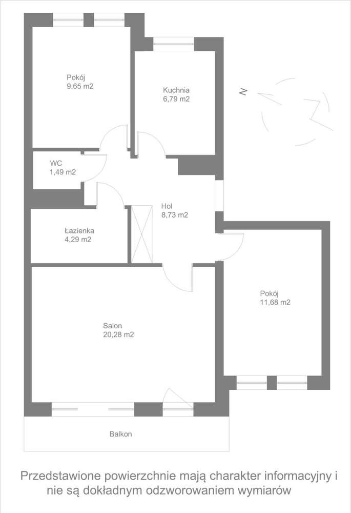 3 pokoje | 64,3 m² | Balkon | Gdańsk Orunia Górna-17