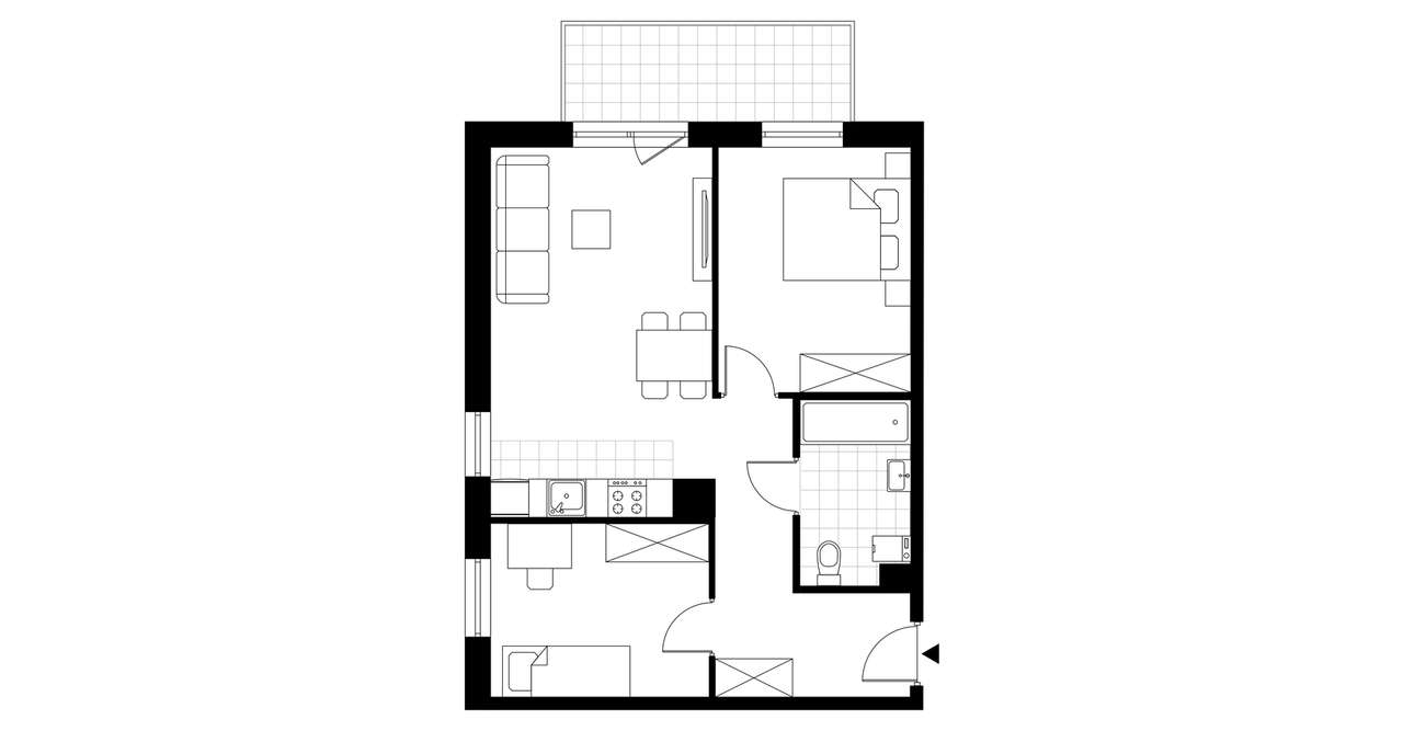 3-pokojowe mieszkanie 55m2 + balkon Bezpośrednio - Pełny obrazek: 3/8