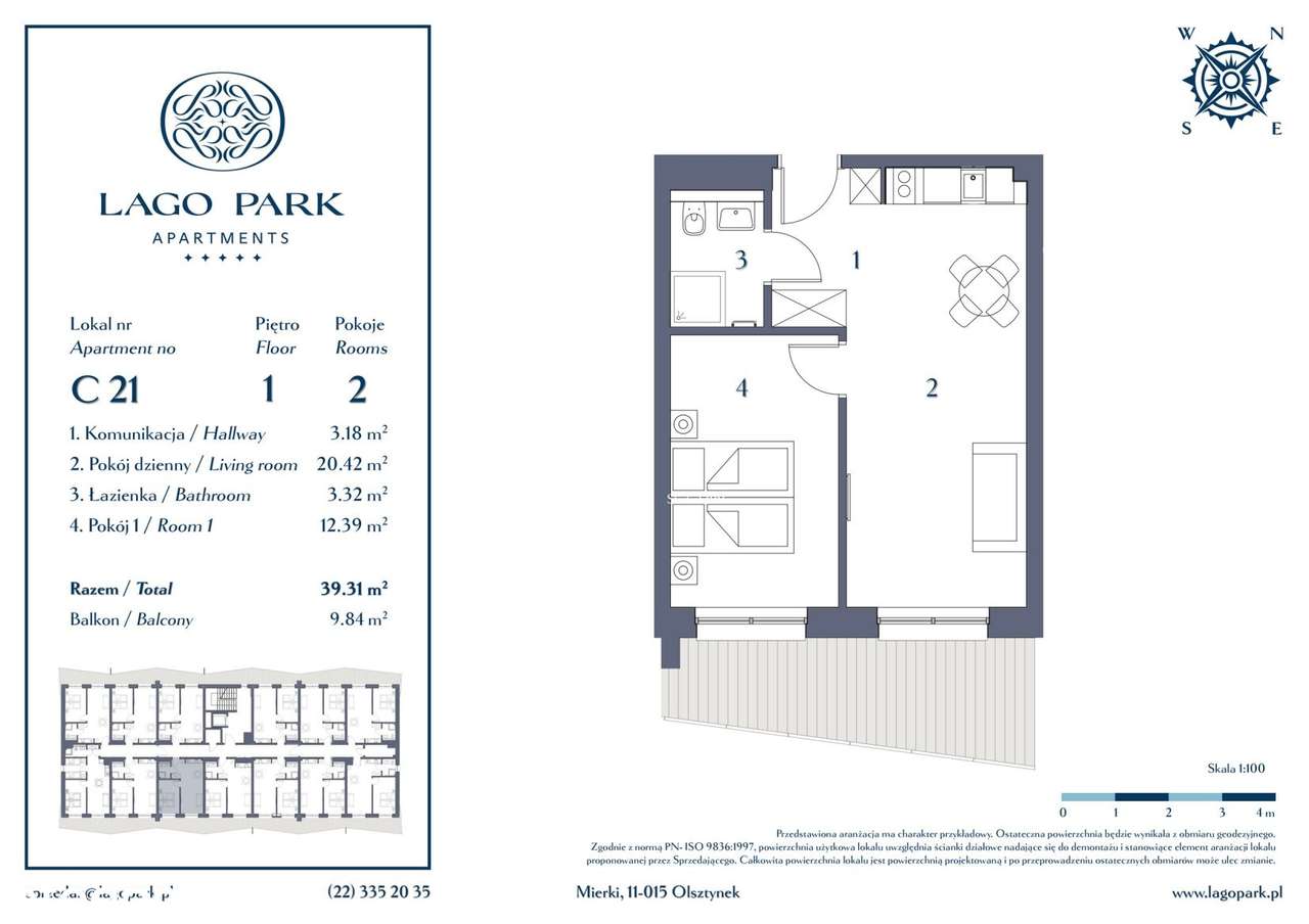 Lago Park Apartments | mieszkanie 2-pok. | C21 - Pełny obrazek: 2/7