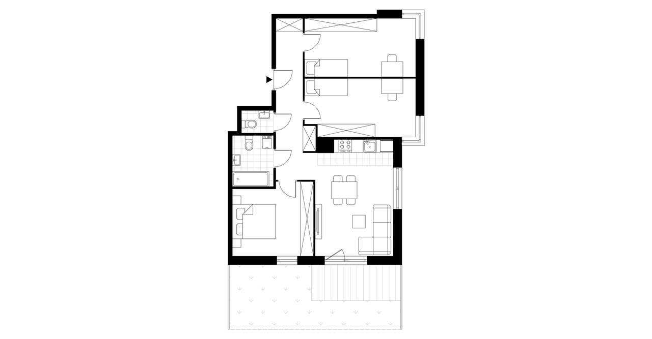 4-pokojowe mieszkanie 73m2 + ogródek Bezpośrednio - Pełny obrazek: 3/6